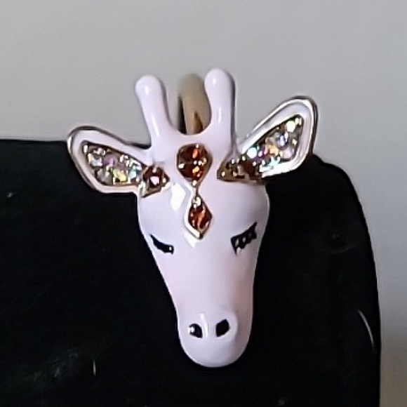 New Vintage! BETSEY JOHNSON 3D Sugar Critters Pink Giraffe Head Bracelet. 7" - Picture 7 of 10